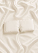 100% Pure Organic Ivory Mulberry Silk Contoured Sleep Mask with Quiet Velcro Closure featuring gentle on Skin and Hair– Reduces friction and prevents creases.
