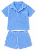 The Azure Horizon Terry Set featuring ultra-soft terry fabric that’s breathable and cozy.