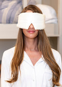 100% Pure Organic Ivory Mulberry Silk Contoured Sleep Mask with Quiet Velcro Closure