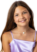The Clear Chloe Choker with 18K Gold Plated Charm in a clean, transparent finish that pairs with everything.