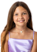 The Dusty Mauve Chloe Choker with 18K Gold Plated Charm in a warm, muted mauve with soft, romantic depth.