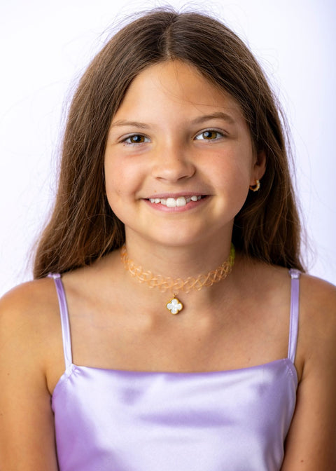 The Rainbow Chloe Choker with 18K Gold Plated Charm