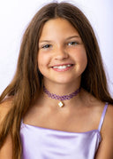 The Violet Chloe Choker with 18K Gold Plated Charm