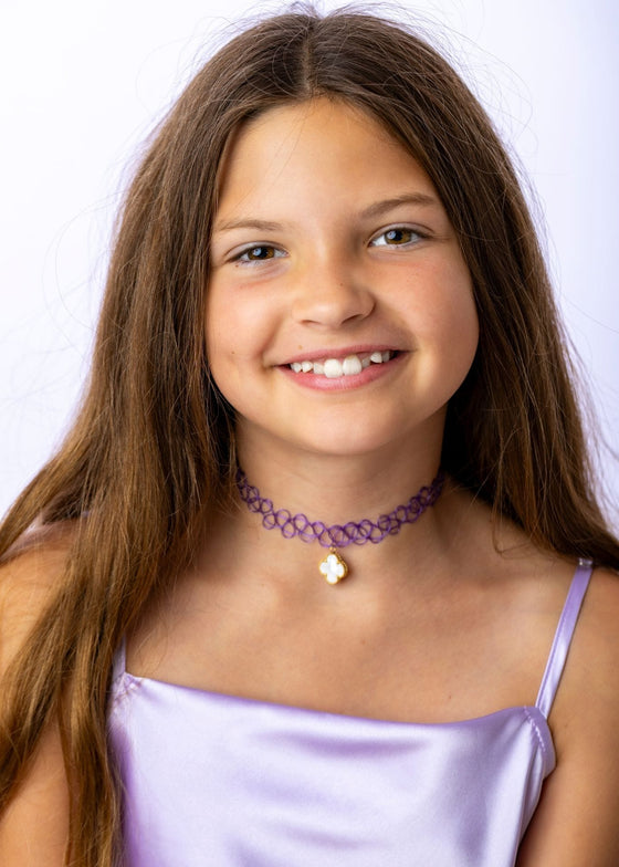 The Violet Chloe Choker with 18K Gold Plated Charm
