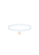 The Dusty Blue Chloe Choker with 18K Gold Plated Charm
