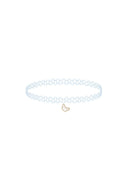 The Dusty Blue Chloe Choker with 18K Gold Plated Charm