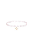 The Dusty Mauve Chloe Choker with 18K Gold Plated Charm