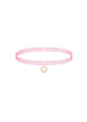 The Pink Chloe Choker with 18K Gold Plated Charm