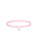 The Pink Chloe Choker with 18K Gold Plated Charm