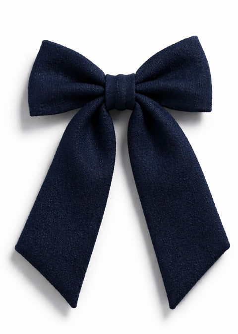 The Midnight Iris Cece Linen Bow