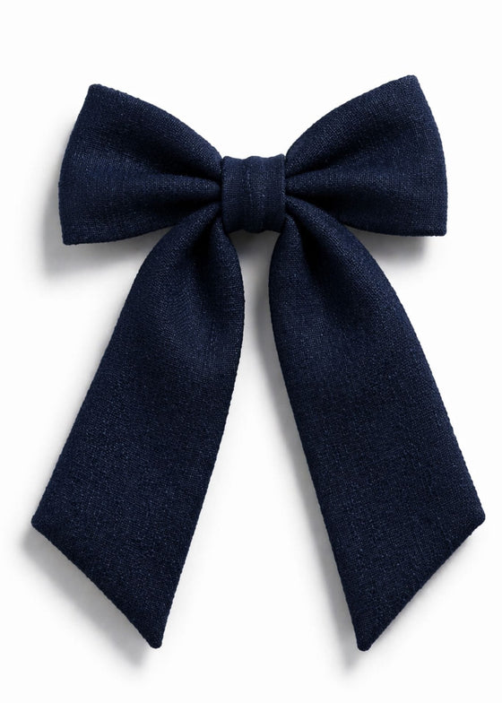 The Midnight Iris Cece Linen Bow