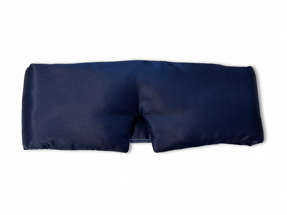 100% Pure Organic Navy Mulberry Silk Contoured Sleep Mask with Quiet Velcro Closure